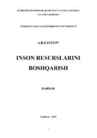 INSON RESURSLARINI BOSHQARISH